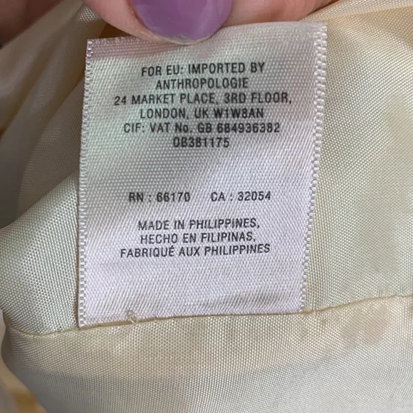 Anthropologie Maeve Tea Garden Sheath Dress Ivory Floral Sleeveless W-792 Size 8 - Picture 9 of 11